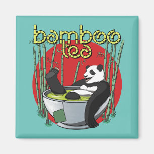 Imán Bamboo Tea Drinker Panda