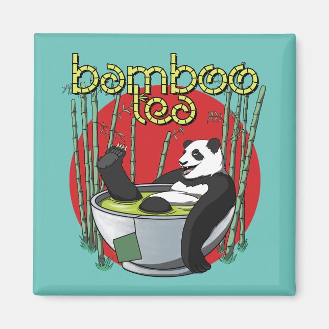 Imán Bamboo Tea Drinker Panda (Frente)