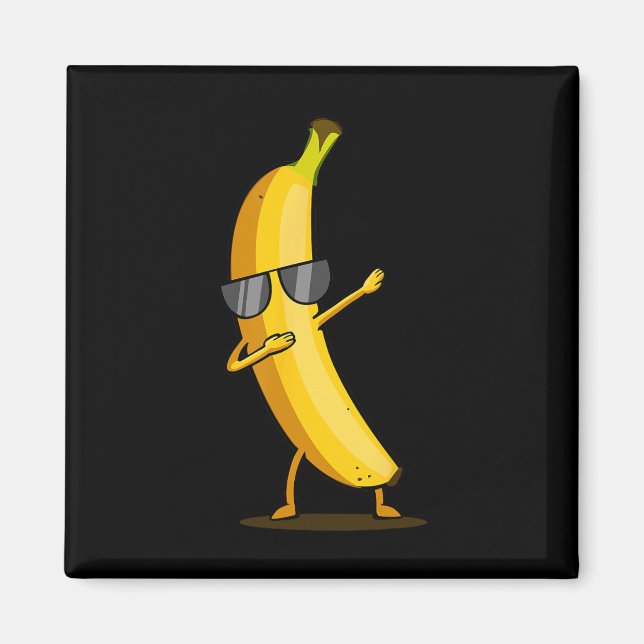 Imán Banana Amarilla Dabbing - Fruta de baile divertida (Frente)