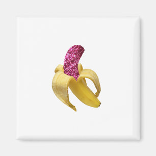 Imán Banana en falso Purpurina rosado se ve delicioso