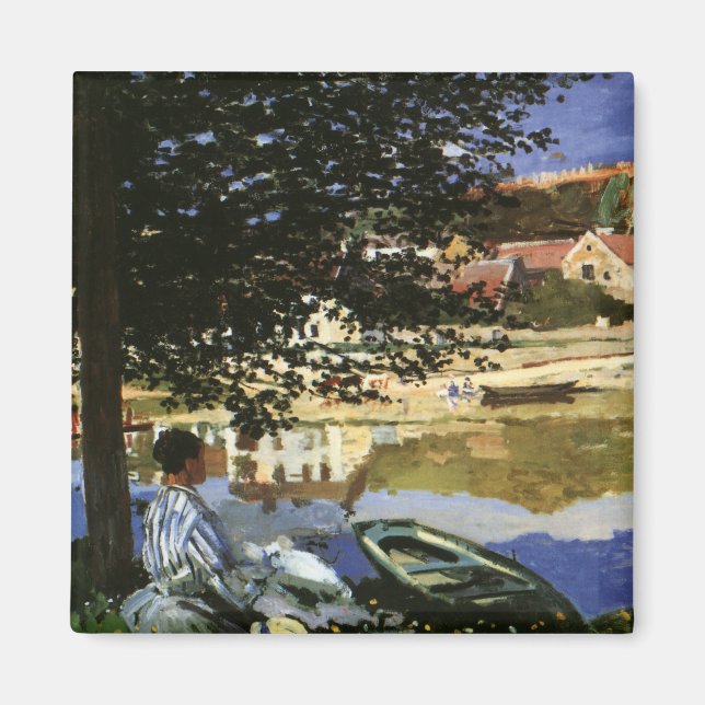 Imán Banco del Sena, Bennecourt por Claude Monet (Frente)