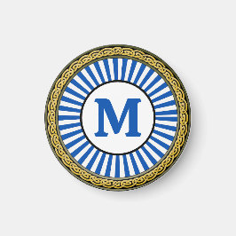 Imán - banda azul - Personalizado - Añadir inicial