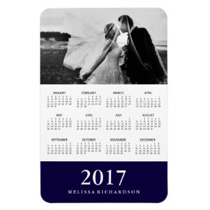 Imán Banda de la Marina Oscura   Elegante Calendario Fo