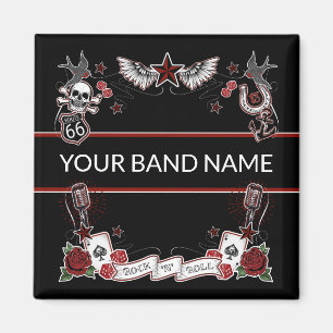 Imán Banda personalizado Merch Rockabilly Rock & Roll M