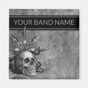 Imán Banda personalizado Merch Skull Heavy Metalizado R