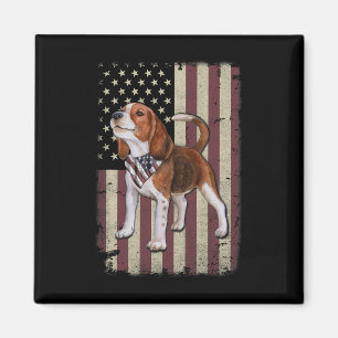 Imán Bandana de la bandera americana Beagle Patriótica