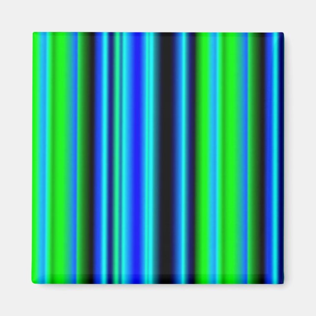 Imán Bandas de arco iris verde azul (Frente)