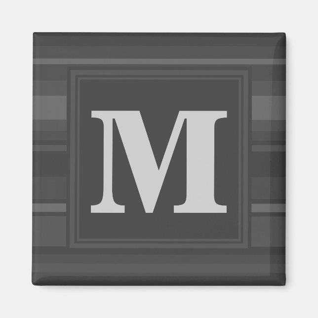 Imán Bandas de carbón vegetal monogramo (Frente)