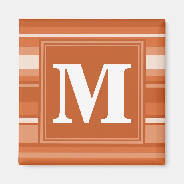 Imán Bandas de naranja monogramo (Frente)