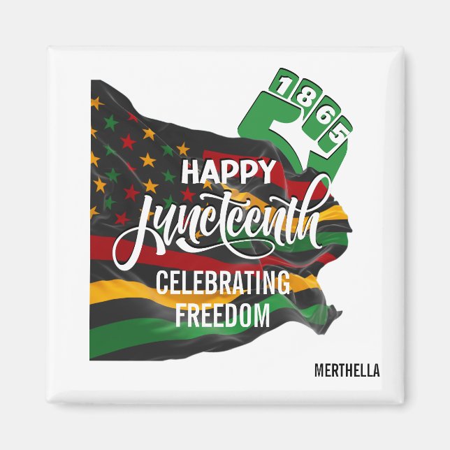Imán Bandera Afroamericana del JUNETEENTH (Frente)