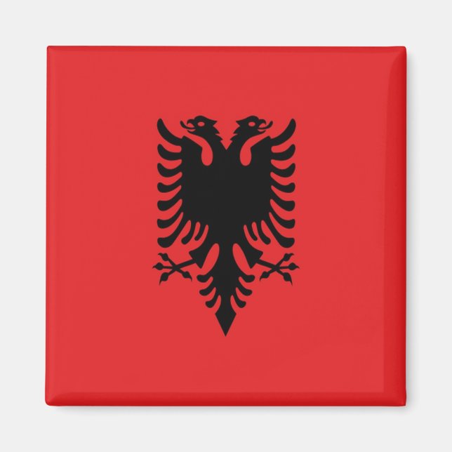 Imán BANDERA ALBANESA zAL001, Albania, nevera (Frente)