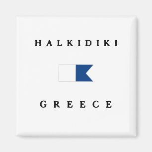 Imán Bandera alfa de la zambullida de Halkidiki Grecia