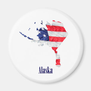 Imán Bandera Americana Alaska Estados Unidos