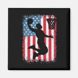 Imán Bandera Americana Básquetbol Aparato Funny Balonce