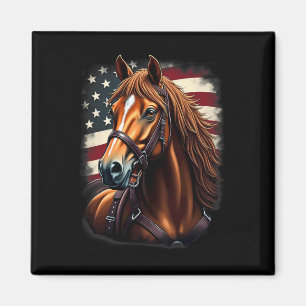Imán Bandera Americana Caballo de Vaquero Ecuestre