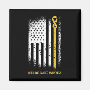 Imán Bandera Americana Cáncer de Niños Cáncer Cinta Wa
