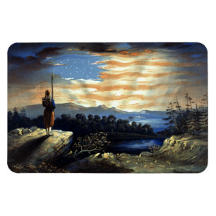 Imán Bandera Americana celestial en el cielo, Zouave Gu