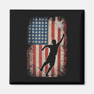 Imán Bandera Americana de Bádminton Arte Deportes 