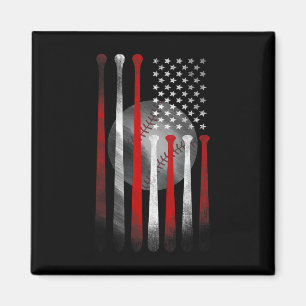 Imán Bandera Americana de Béisbol Vintage 