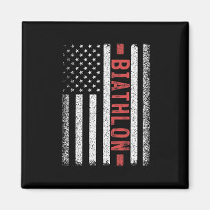 Imán Bandera Americana De Biatlón 4 De Julio Corredor D
