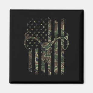 Imán Bandera Americana De Camuflaje Cráneo De Ciervo Ca