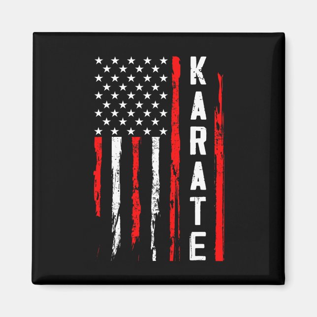 Imán Bandera Americana De Karate (Frente)