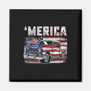 Imán Bandera Americana De Merica Coche Antiguo 4 De Jul