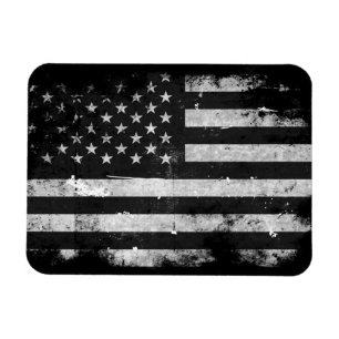 Imán Bandera americana del Grunge blanco y negro