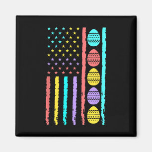 Imán Bandera americana Feliz caza de huevos en Pascua P