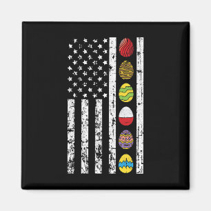 Imán Bandera americana feliz patriota de caza de huevos