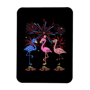 Imán Bandera Americana Flamingo Para El 4 De Julio