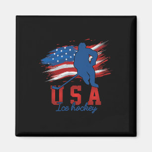 Imán Bandera Americana Hockey Sobre Hielo 4 De Julio T 