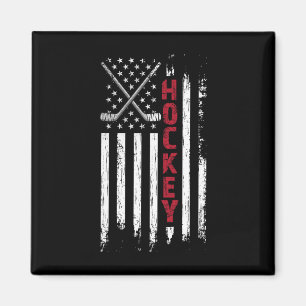 Imán Bandera Americana Hockey Usa Patriótico