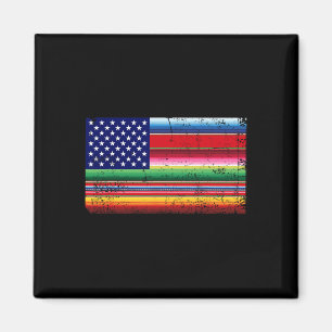 Imán Bandera Americana Mexicana Usa Serape Cinco De May