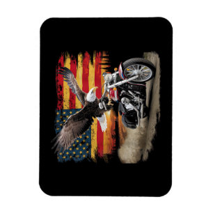 Imán Bandera Americana Motocicleta Tshirt Estados Unido