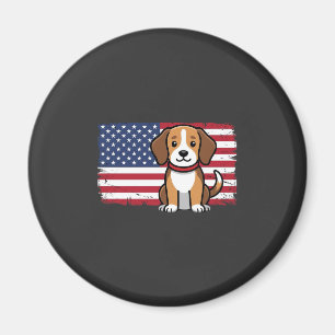 Imán Bandera Americana Perro Patriótico Vector