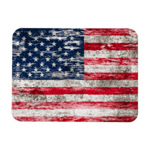 Imán Bandera americana rascada y llevada