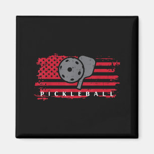 Imán Bandera americana roja pickleball hombres mujeres
