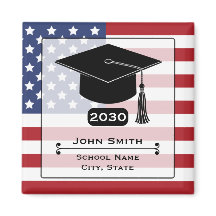 Bandera Americana USA Año de Graduación 