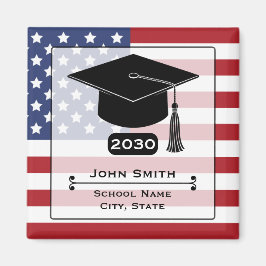 Imán Bandera Americana USA Año de Graduación 