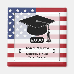 Imán Bandera Americana USA Año de Graduación 