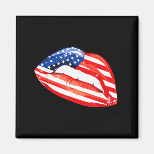 Imán Bandera Americana USA Labios 4 de Julio Independen