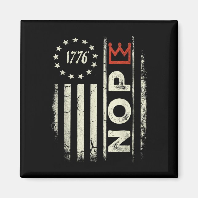 Imán Bandera Americana Vertical Señal de Protesta Retro (Frente)