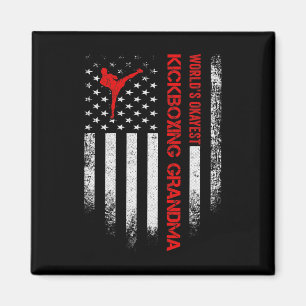 Imán Bandera Americana Vintage de EE. UU. Kickboxi Más