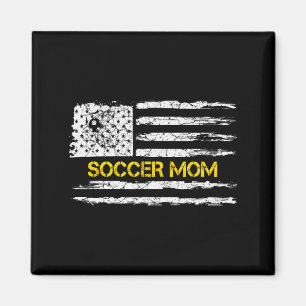 Imán Bandera Americana Vintage Orgullosa Mamá de Fútbol