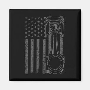 Imán Bandera Americana Vintage Pistón Coche Musculoso D