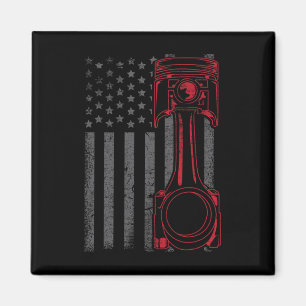 Imán Bandera Americana Vintage Pistón Coche Musculoso D