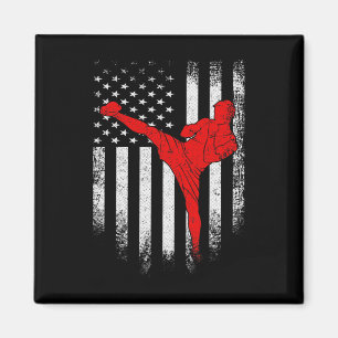 Imán Bandera Americana Vintage Usa Luchador De Mma Kick