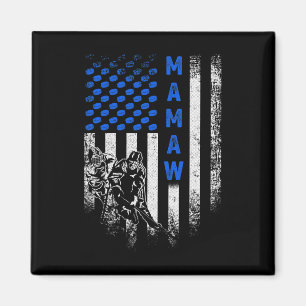 Imán Bandera Americana Vintage Usa Orgullosa Hockey Mam