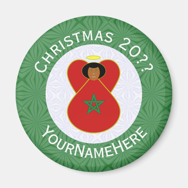 Imán Bandera Angel de los Navidades marroquíes personal (Frente)